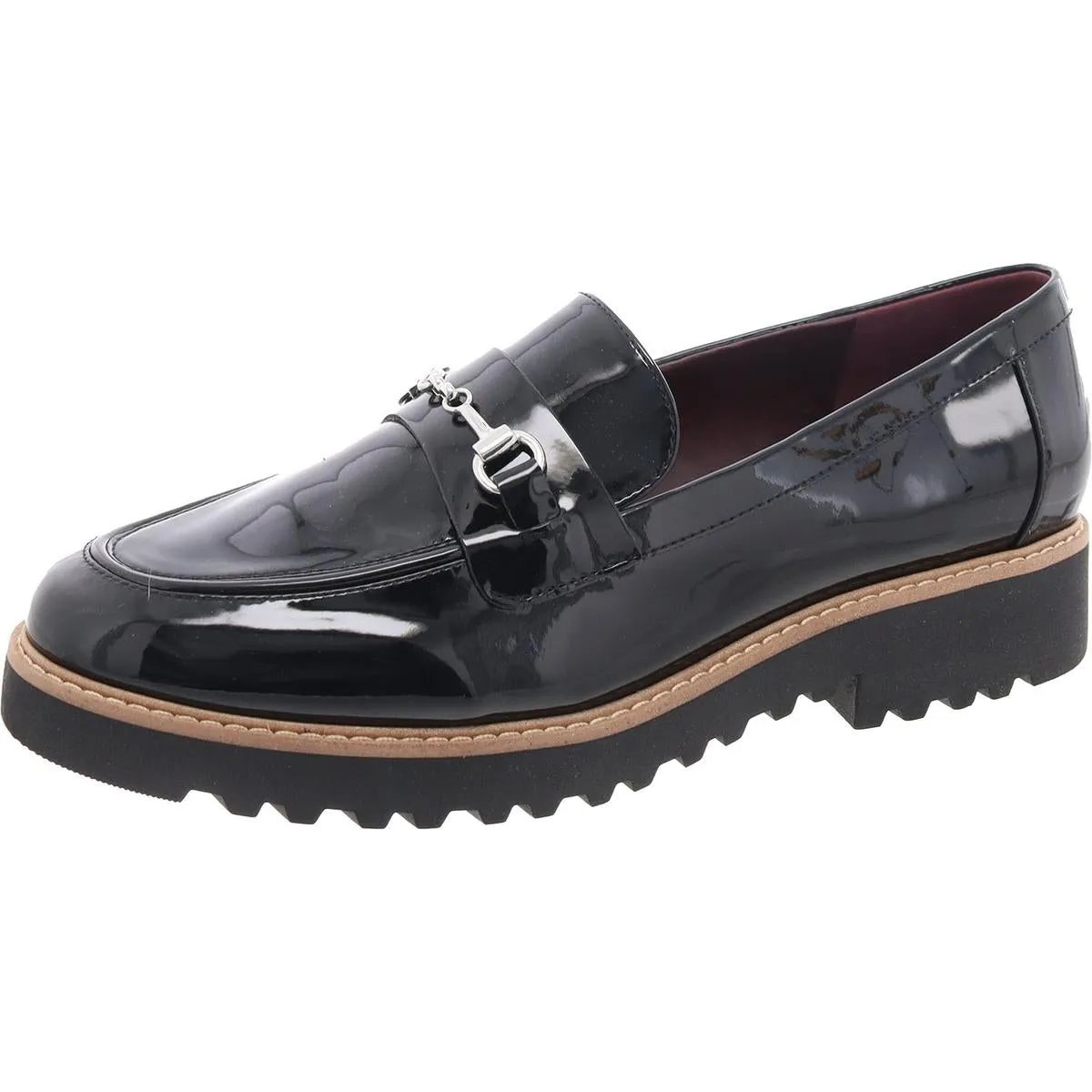 Colette Womens Embellished Faux Leather Loafers