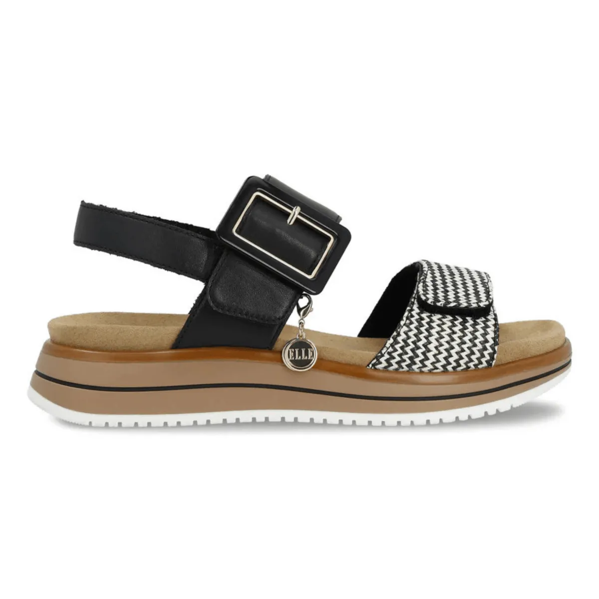 Rieker Women's D1J53-02 Jocelyn Black/Cream Leather