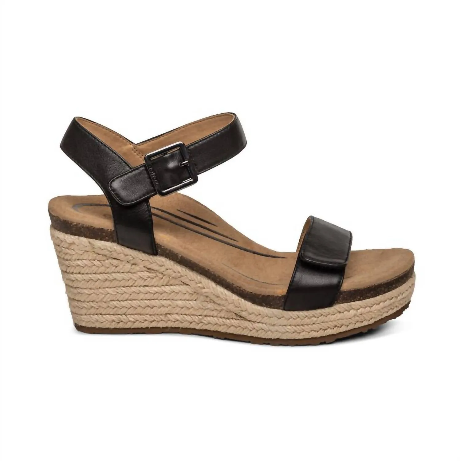 Sydney Quarter Strap Espadrille Wedge Sandal In Black