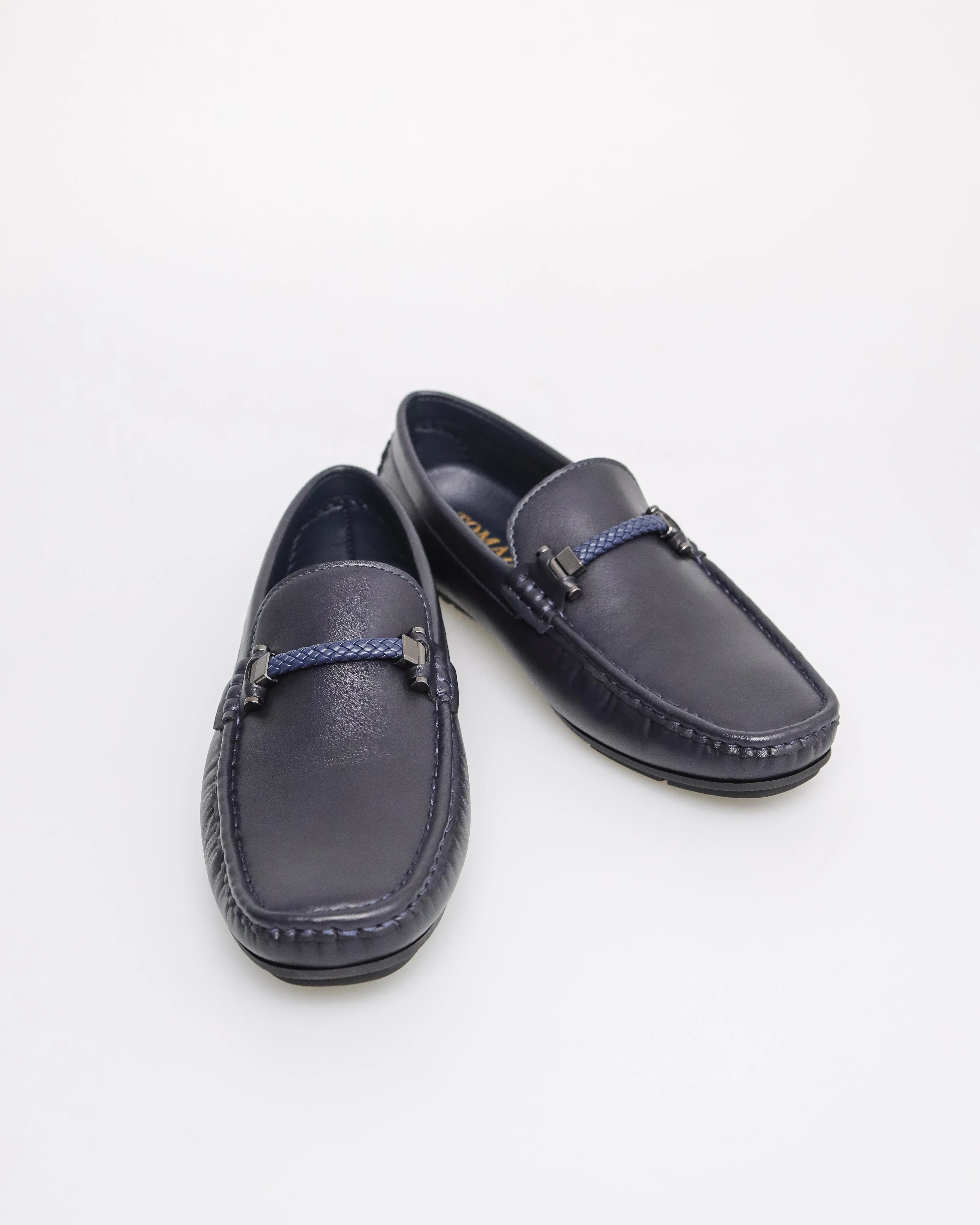 Tomaz C620 Men's Knit Accent Buckle Moccasins