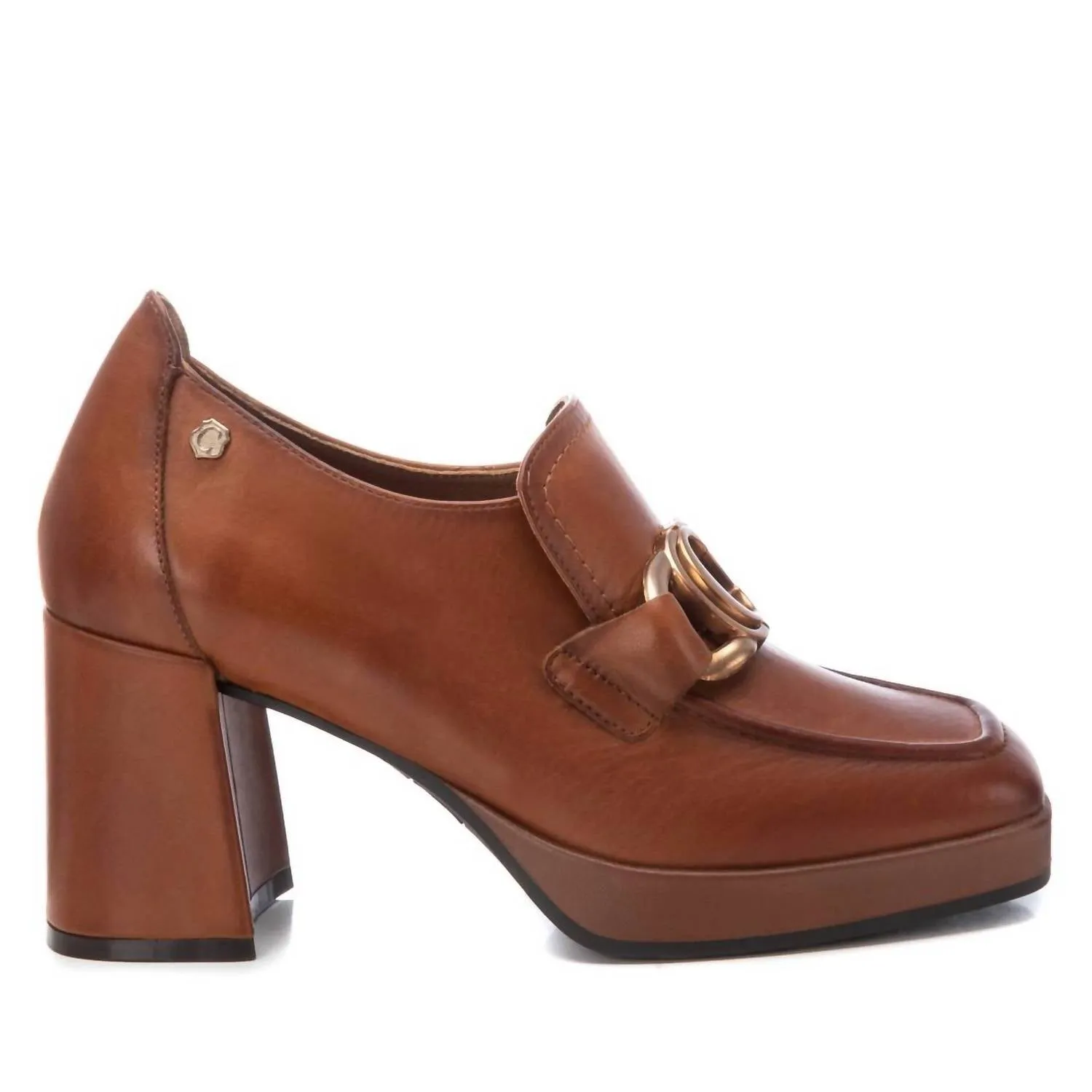 Women's Leather Moccasins In Camel