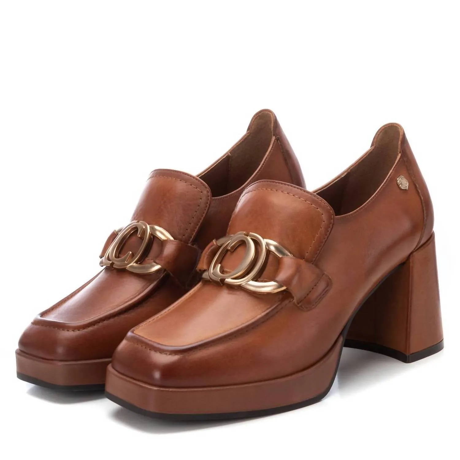 Women's Leather Moccasins In Camel