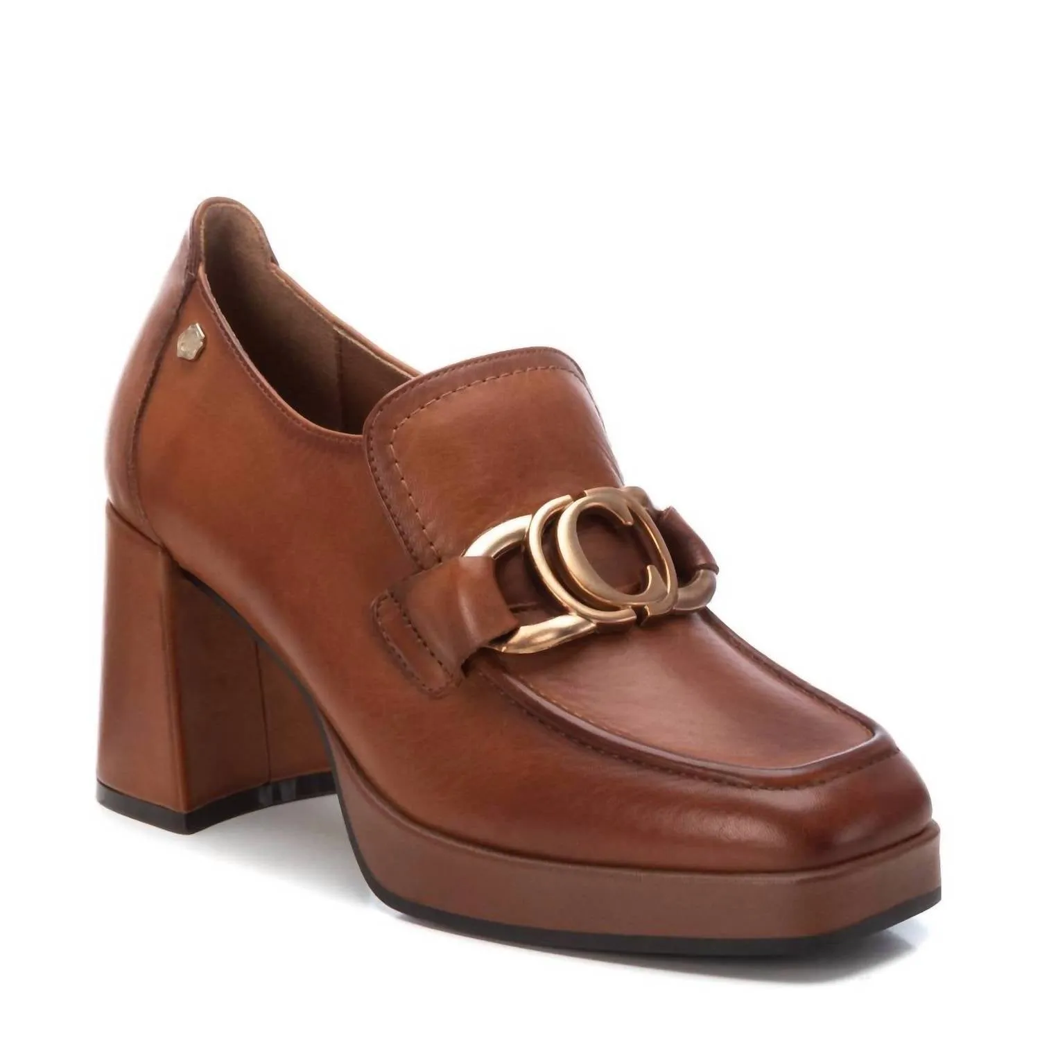 Women's Leather Moccasins In Camel