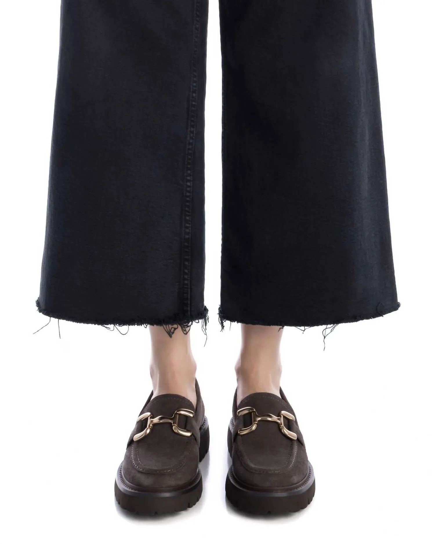 Women's Leather Moccasins In Grey